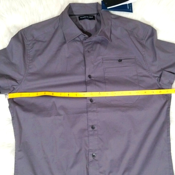 Kenneth Cole Gray Short Sleeves Casual Shirt. NWT! - Picture 5 of 8